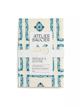 Atelier Saucier | Elza Handkerchief Napkin 4-Piece Set,商家Saks Fifth Avenue,价格¥661