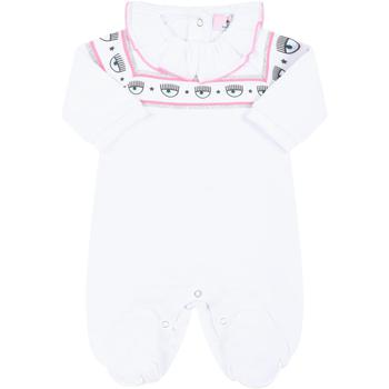 商品Chiara Ferragni | Chiara Ferragni White Jumpsuit For Baby Girl With Eye,商家Italist,价格¥1096图片