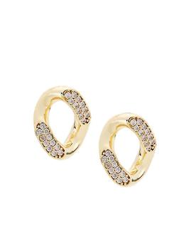 ROSANTICA, ROSANTICA | Athena Goldtone Faux Crystal Cuban Link Stud Earrings商品图片 