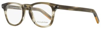 商品Ermenegildo Zegna Men's Rectangular Eyeglasses EZ5137 020 Straited Transparent Gray 49mm图片