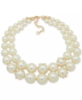 Anne Klein | Gold-Tone Imitation Pearl Graduated Torsade Collar Necklace, 16" + 3" extender,商家Macy's,价格¥335