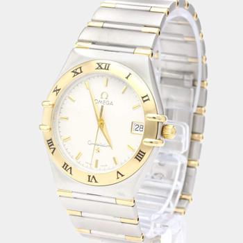[二手商品] Omega | Omega Silver 18k Yellow Gold And Stainless Steel Constellation 1312.30 Quartz Men's Wristwatch 33 mm商品图片,