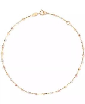 Macy's | Beaded Ankle Bracelet in 10k Tricolor Gold,商家Macy's,价格¥1414