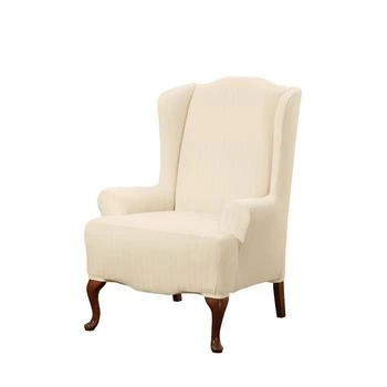 Sure Fit | Stretch Pinstripe One Piece Wing Chair Slipcover,商家Macy's,价格¥393