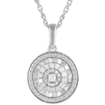 Macy's | Diamond Disc 18" Pendant Necklace (1/10 ct. t.w.) in Sterling Silver,商家Macy's,价格¥737