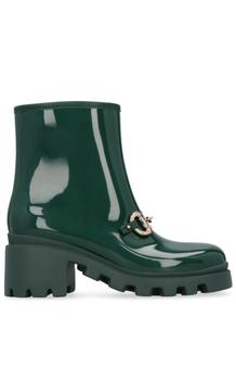 商品Gucci | Horsebit - Detailed Heeled Rubber Rain Boots in Green,商家Runway Catalog,价格¥5209图片