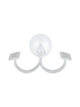 商品Givenchy | 4G Chunky Pearl & Crystal 4G Double Ring,商家Saks Fifth Avenue,价格¥4125图片