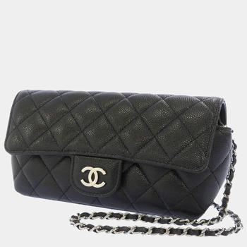[二手商品] Chanel | Chanel Black Caviar Leather Classic Glasses Case商品图片,