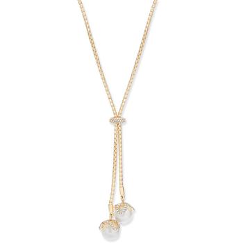推荐Crystal & Imitation Pearl Lariat Necklace, 36" + 2" extender, Created for Macy's商品