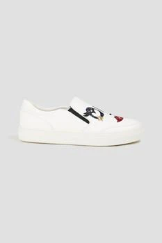 Tod's | Embellished leather slip-on sneakers 4折