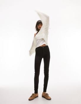 商品Topshop Jamie jeans in black图片