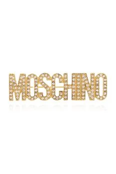 Moschino | Moschino Logo Lettering Embellished Brooch,商家Cettire,价格¥1744