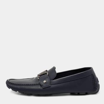 lv男鞋, Louis Vuitton | Louis Vuitton Navy Blue Leather Monte Carlo Slip On Loafers Size 42.5商品图片 8.1折