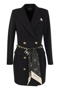 ELISABETTA FRANCHI | ELISABETTA FRANCHI Robe-manteau in double crepe scarf belt,商家Baltini,价格¥4344