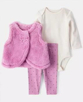 Carter's | Baby Girls 3-Piece Sleeveless Vest, Bodysuit and Pants Set,商家Macy's,价格¥100