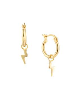 Eye Candy LA | Luxe 24K Goldplated Sterling Silver Hoop Drop Earrings商品图片,5折