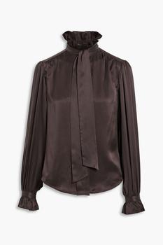 商品Equipment | Tie-neck silk-satin blouse,商家THE OUTNET US,价格¥1338图片