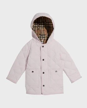 Burberry | Girl's Reilly Hooded Quilted Coat, Size 6M-2,商家Neiman Marcus,价格¥2500