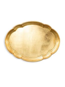 商品Vietri | Florentine Wooden Accessories Gold Large Oval Tray,商家Saks Fifth Avenue,价格¥1026图片