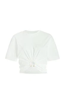 推荐Rabanne - Gathered Cotton T-Shirt - White - L - Moda Operandi商品