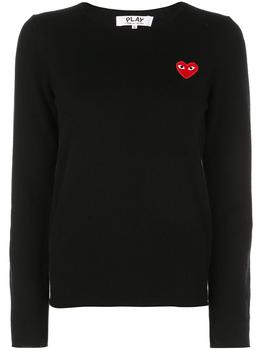 Comme des Garcons | COMME DES GARÇONS Wool embroidered heart sweater商品图片,7.4折