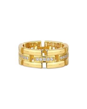 商品Rossi Pavé Cigar Ring in 14K Gold Plated图片