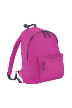商品Beechfield Childrens Junior Big Boys Fashion Backpack Bags/Rucksack/School (Pack of 2) (Fuchsia/ Graphite Grey) (One Size) Fuchsia/ Graphite Grey (Purple)图片