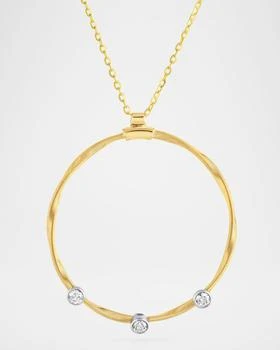 Cassidy Diamonds | 18K Gold Twisted Wire Three-Stone Diamond Necklace,商家Neiman Marcus,价格¥18525