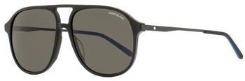 万宝龙眼镜代购, MontBlanc | Montblanc Men's Pilot Sunglasses Black/Blue 59mm商品图片 4.8折
