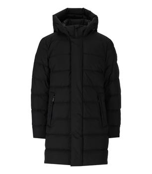 Woolrich | WOOLRICH HIGH TECH BLACK LONG HOODED DOWN JACKET商品图片,