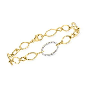 Ross-Simons | Ross-Simons Diamond Oval-Link Bracelet in 18kt Yellow Gold,商家Premium Outlets,价格¥10610