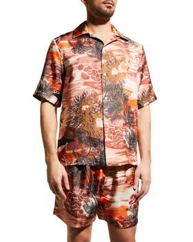 amiri衬衫, AMIRI | Men's Hawaiian Silk Bowling Shirt商品图片 4.8折