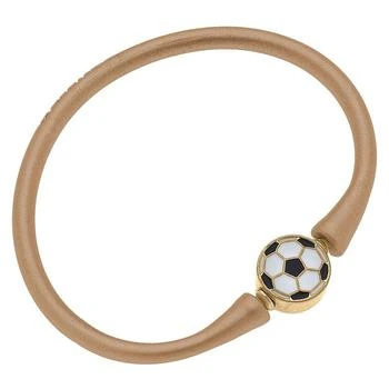 Canvas Style | Enamel Soccer Ball Silicone Bali Bracelet In Gold,商家Verishop,价格¥212