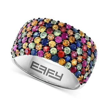Effy | EFFY® Multicolor Sapphire Ring (3-5/8 ct. t.w.) in Sterling Silver,商家Macy's,价格¥3402