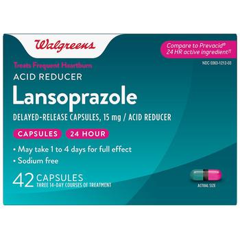 商品Walgreens | Lansoprazole Delayed Release Capsules, 15 mg,商家Walgreens,价格¥180图片