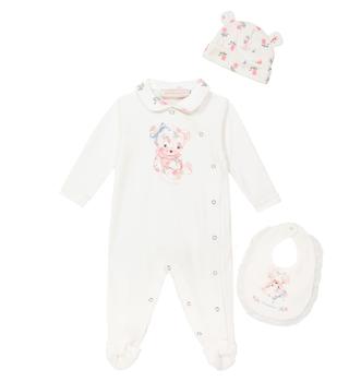 商品MONNALISA | Baby cotton onesie, bib and hat set,商家MyTheresa,价格¥929图片
