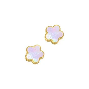 ADORNIA | White Mother Of Pearl Clover Stud Earrings 独家减免邮费
