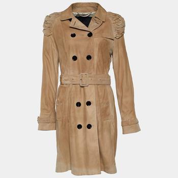 推荐Burberry Prorsum Beige Suede Trench Coat M商品