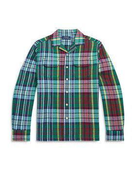 Ralph Lauren | Boys' Plaid Brushed Twill Camp Shirt - Little Kid, Big Kid商品图片,独家减免邮费