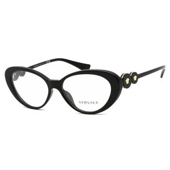 推荐Versace Women's Eyeglasses - Black Cat Eye Plastic Frame Demo Lens | 0VE3331U GB1商品