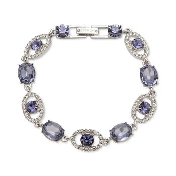 商品Silver-Tone Crystal Oval Flex Bracelet图片