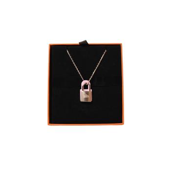 推荐Hermes Swift O'Kelly Lock Pendant Necklace Rose Confetti商品