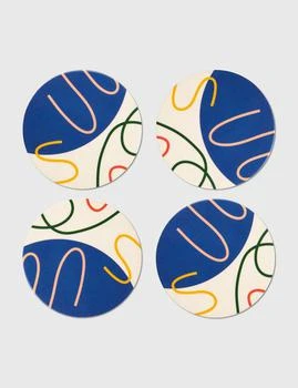 推荐Bamboo Coasters Set – Blue Abstract商品