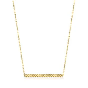 Ross-Simons Italian 14kt Yellow Gold Twisted Bar Necklace
