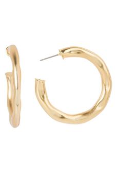商品SAACHI | 14K Gold Plated Remi Organic Shape Hoop Earrings,商家Nordstrom Rack,价格¥254图片
