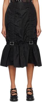 Simone Rocha | Black Adjustable Midi Skirt商品图片,