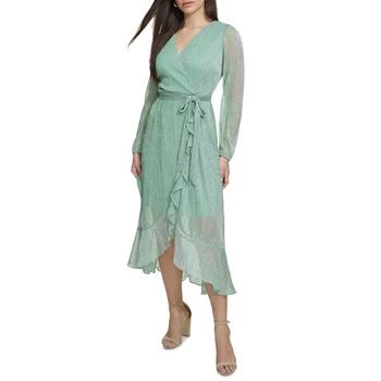 ��推荐Ruffled Faux-Wrap Dress商品