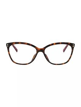 Kate Spade | Milena 55MM Blue Block Cat Eye Glasses 