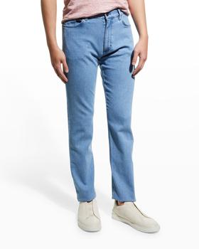 Zegna | Men's Stonewashed Stretch Jeans商品图片,