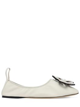 了解罗意威鞋, Loewe | 10mm Flower Leather Ballerinas商品图片 